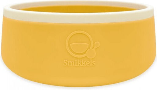 Smikkels Παιδικό Μπωλ Φαγητού από Σιλικόνη Κίτρινο