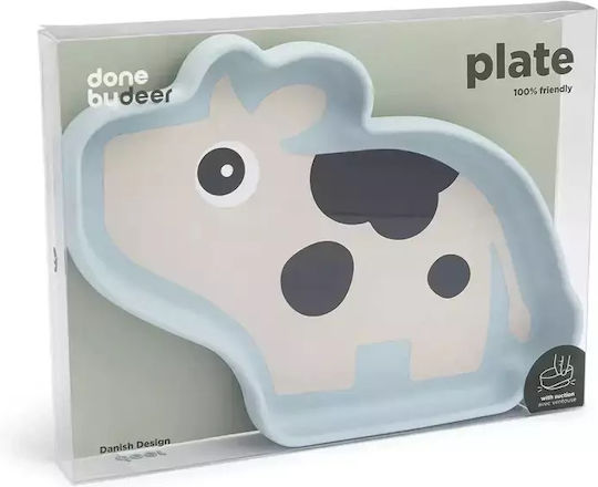 Done by Deer Baby Food Plate Stick Stay made of Silicone Blue