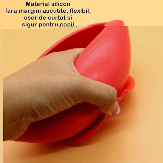 Baby Food Container Set made of Silicone Red 2pcs