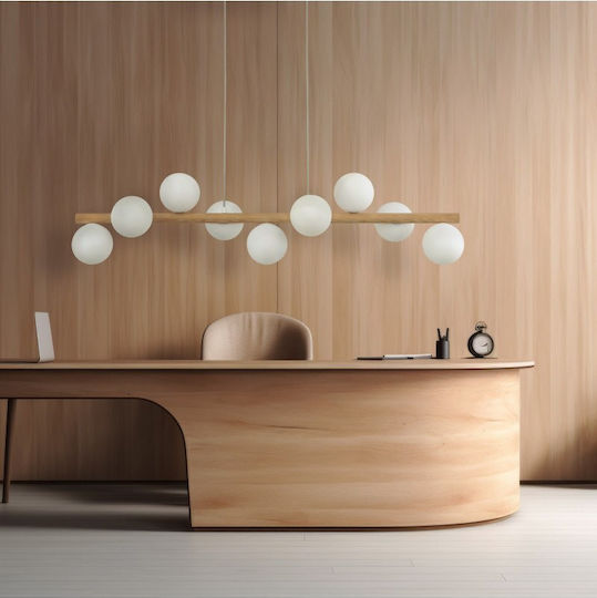 TK Lighting Estera Κρεμαστό Φωτιστικό Καφέ LED Ράγα 116εκ.