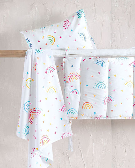 Rythmos Rainbow Crib Bumpers Classic Inside Rainbow 43x200cm