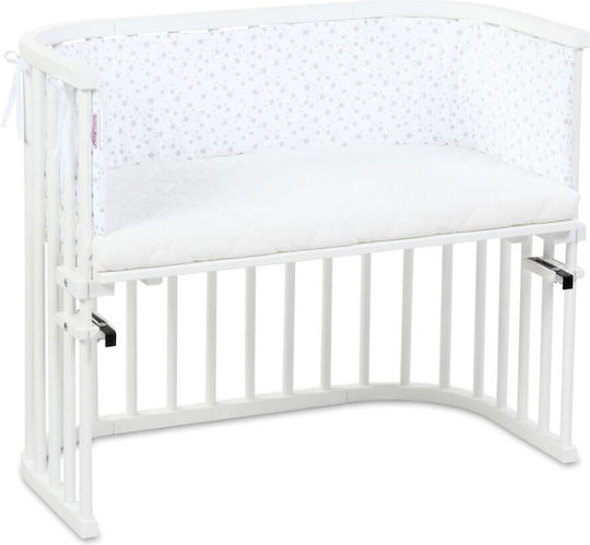 Babybay Original Crib Bumpers Classic Inside Pearl / Grey Stars 25x140cm