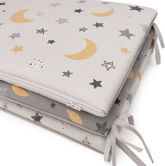 Beboulino Moon Stars Crib Bumpers Classic Inside Grey White 60x120cm