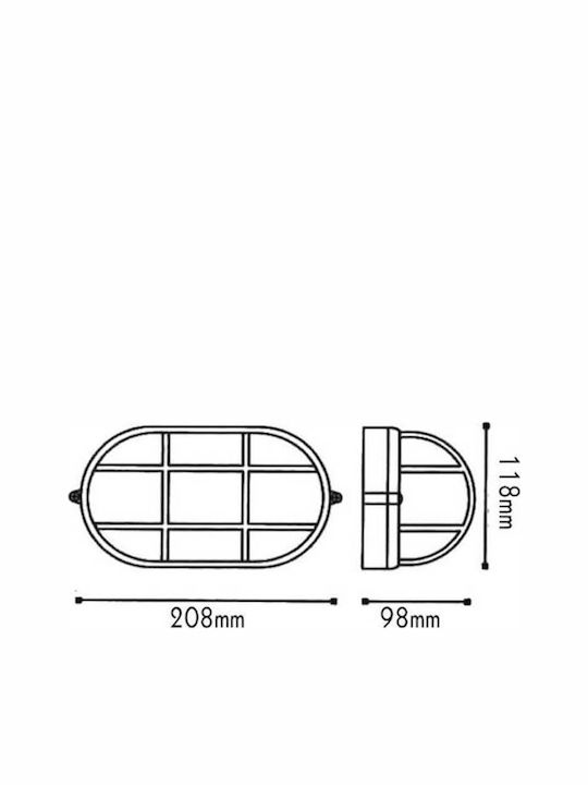 Aca Wall-Mounted Outdoor Turtle Light E27 IP45 20.8x11.8x9.8εκ.