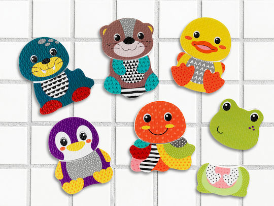 Infantino Mix & Match Bath Sticker Παιχνίδι Μπάνιου για 4+ Μηνών 12τμχ