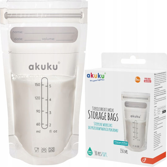 Akuku Pungi De Depozitare A Laptelui Matern 160ml 30 Buc