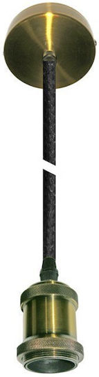 Adeleq Decorative Pendant E27 Graphite 1.5m Pendant Light Black with Socket E27