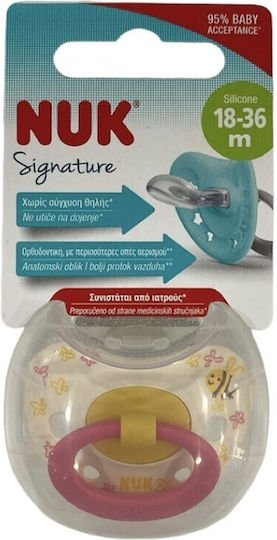 Nuk Signature Orthodontic Pacifier Silicone Signature - Yellow for 18-36 months