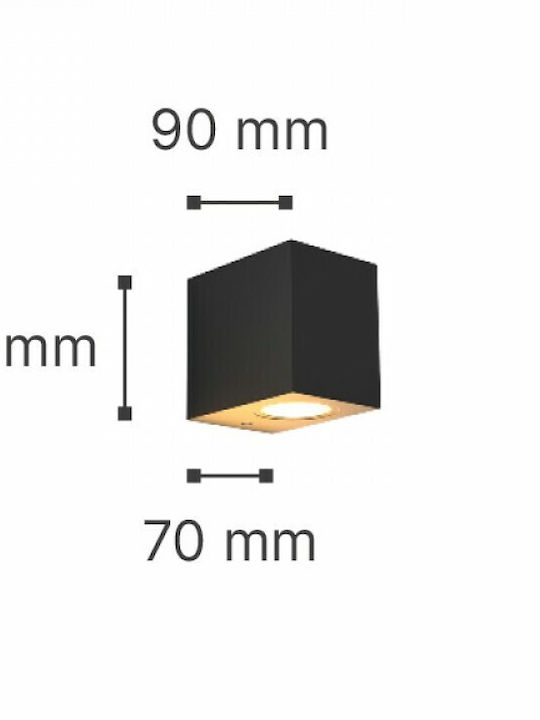Inlight Επιτοίχιο Εξωτερικό Σποτ GU10 IP54 9x7x8εκ.