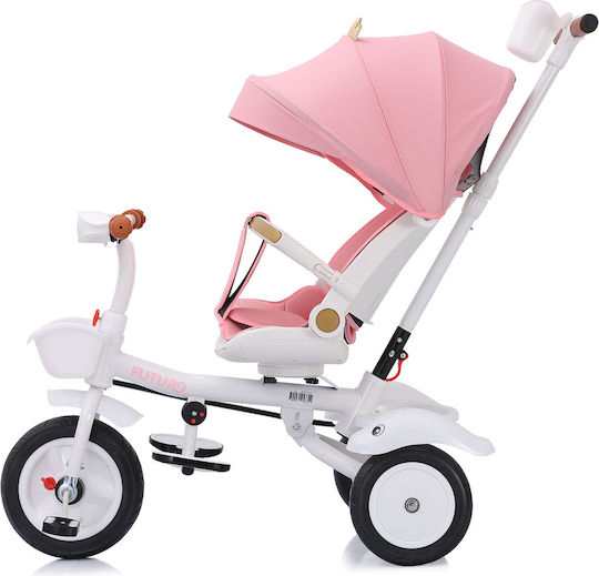 Chipolino Kids Tricycle Bicycle Futuro Foldable, Convertible with Parental Handle & Tent for 1.5+ Years Pink Princess