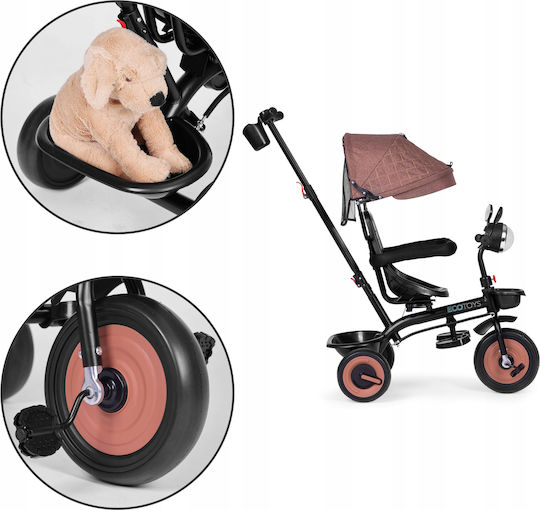 Ecotoys Τρίκυκλο Ποδήλατο Μετατρεπόμενο με Χειρολαβή Γονέα 3 σε 1 για 6 Μηνών Μπεζ