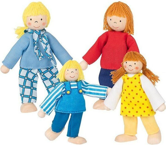 Goki Familie Set păpuși din lemn pentru căsuță de păpuși