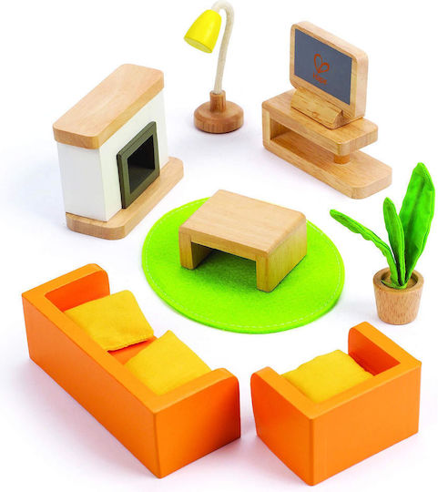 Hape Happy Family Wooden Living Room Furniture for Dollhouse