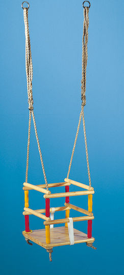 Emwe Wooden Kids Swing with Protector and Seat Belt Sonny 185x31x185cm for 1.5+ Years