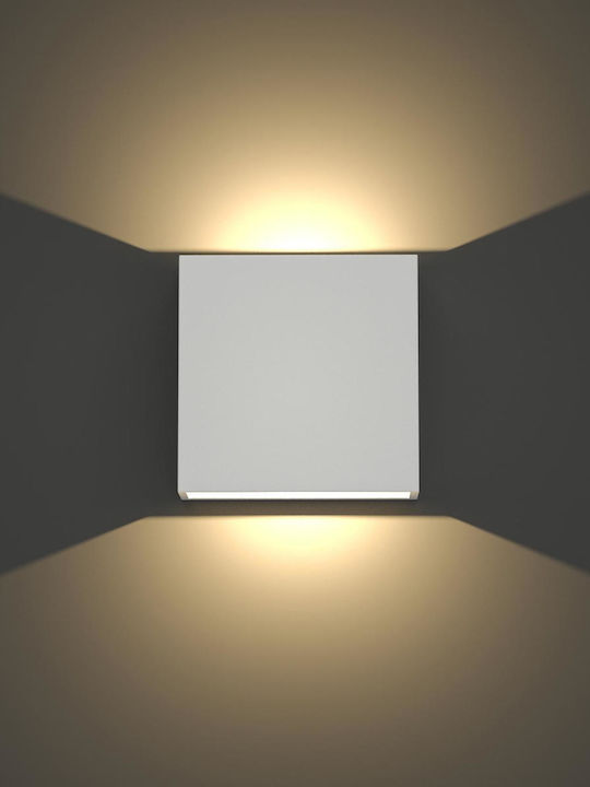 Inlight Yellowstone Επιτοίχια Εξωτερική Πλαφονιέρα LED 4W με Θερμό Λευκό Φως Διπλής Δέσμης 12x12εκ.