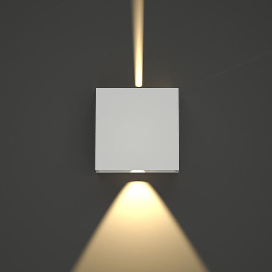 Inlight Yellowstone Επιτοίχια Εξωτερική Πλαφονιέρα LED 4W με Θερμό Λευκό Φως Διπλής Δέσμης 12x12εκ.