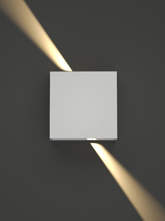 Inlight Yellowstone Επιτοίχια Εξωτερική Πλαφονιέρα LED 4W με Θερμό Λευκό Φως Διπλής Δέσμης 12x12εκ.