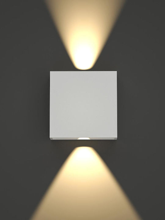 Inlight Yellowstone Επιτοίχια Εξωτερική Πλαφονιέρα LED 4W με Θερμό Λευκό Φως Διπλής Δέσμης 12x12εκ.