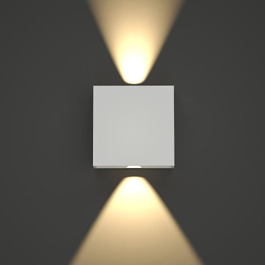 Inlight Yellowstone Επιτοίχια Εξωτερική Πλαφονιέρα LED 4W με Θερμό Λευκό Φως Διπλής Δέσμης 12x12εκ.