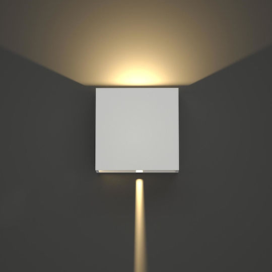 Inlight Yellowstone Επιτοίχια Εξωτερική Πλαφονιέρα LED 4W με Θερμό Λευκό Φως Διπλής Δέσμης 12x12εκ.