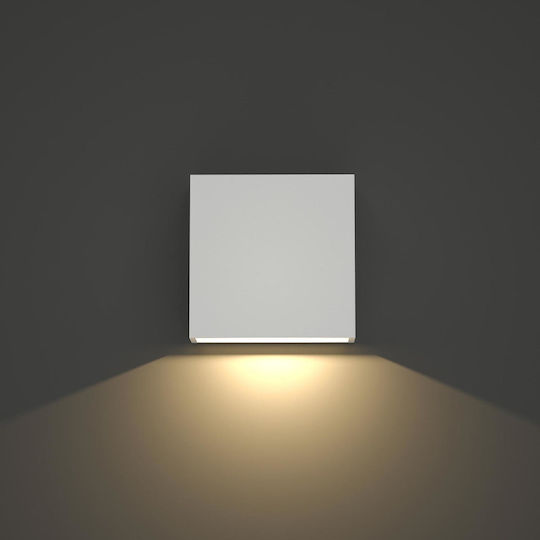 Inlight Yellowstone Επιτοίχια Εξωτερική Πλαφονιέρα LED 4W με Θερμό Λευκό Φως Διπλής Δέσμης 12x12εκ.