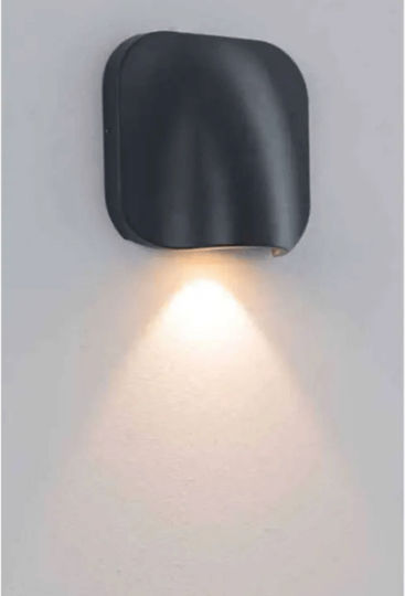 Zambelis Lights Стенен Външен Плафон LED IP54 9W с Топло бяло Светлина 6.5x15x15εκ.