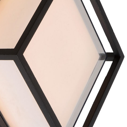 Lucide Lightning Singa Επιτοίχια Εξωτερική Πλαφονιέρα LED IP54 9.6W με Θερμό Λευκό Φως
