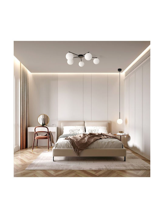 TK Lighting Πλαφονιέρα Οροφής 67εκ. Μαύρη με Ντουί G9
