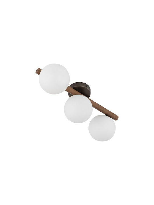 TK Lighting Πλαφονιέρα Οροφής 47εκ. Καφέ με Ντουί G9