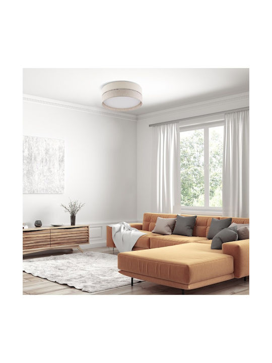 TK Lighting Eco Πλαφονιέρα Οροφής 45εκ. Μπεζ με Ντουί E27