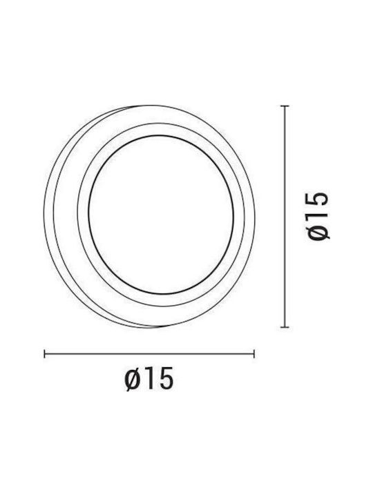 Eurolamp Επιτοίχια Εξωτερική Πλαφονιέρα LED IP65 4W με Θερμό Λευκό Φως 27εκ.