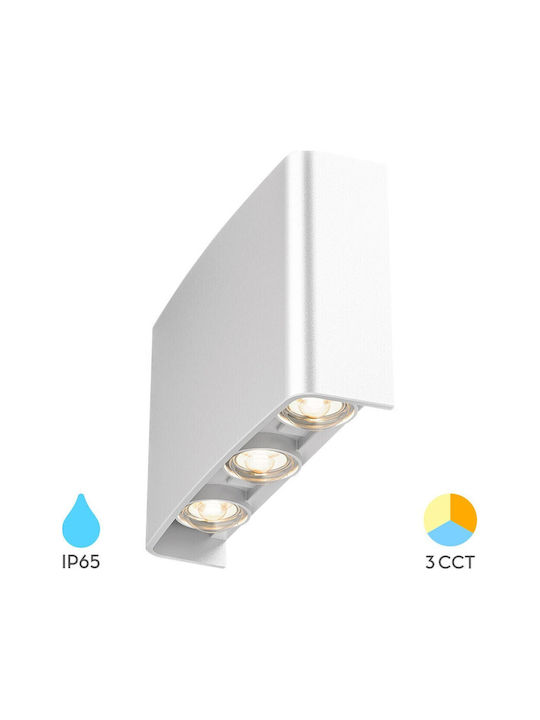 Braytron Επιτοίχιο Εξωτερικό Σποτ LED IP65 1W με Ρυθμιζόμενο Λευκό Φως 16x10x41εκ.