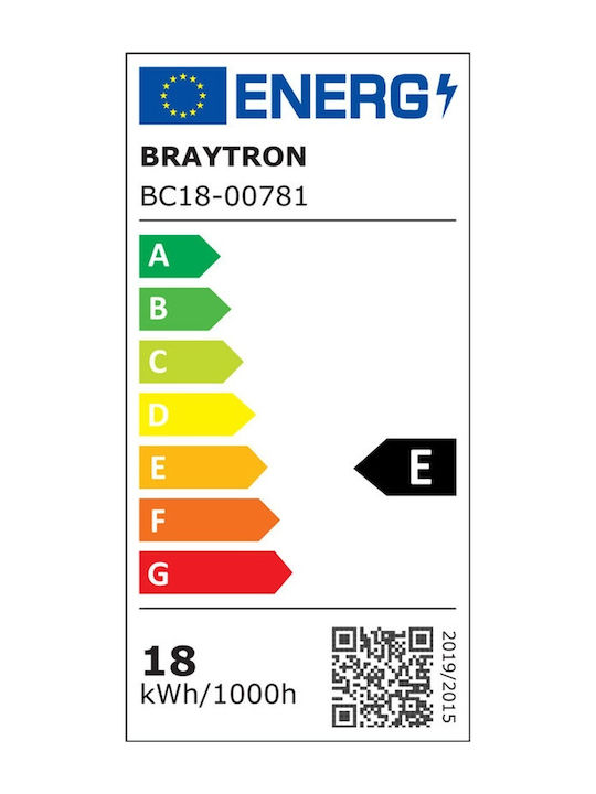 Braytron Επιτοίχια Χελώνα Εξωτερική LED IP65 18W με Ρυθμιζόμενο Λευκό Φως