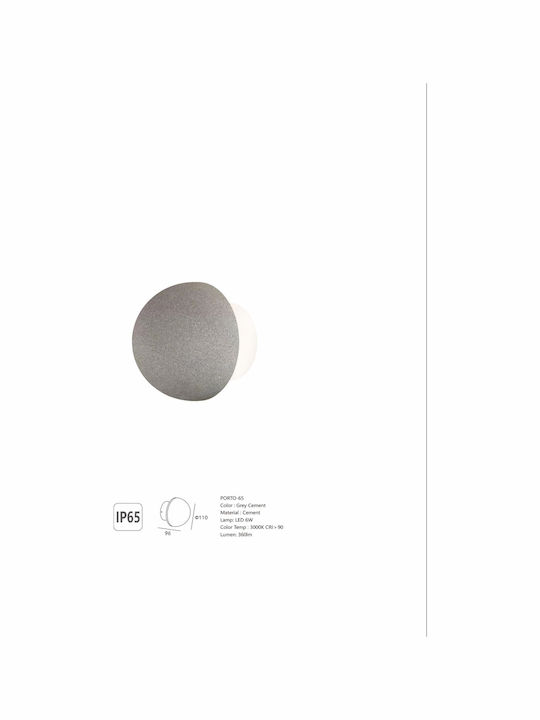 Sun Light Wandmontierte Außenleuchte LED 6W mit Warmweiß Licht