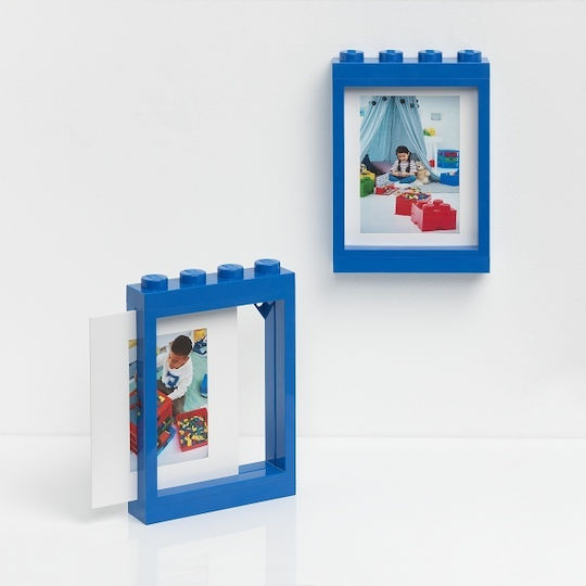 LEGO Kinder Fotorahmen Kunststoff Blau 10x15cm