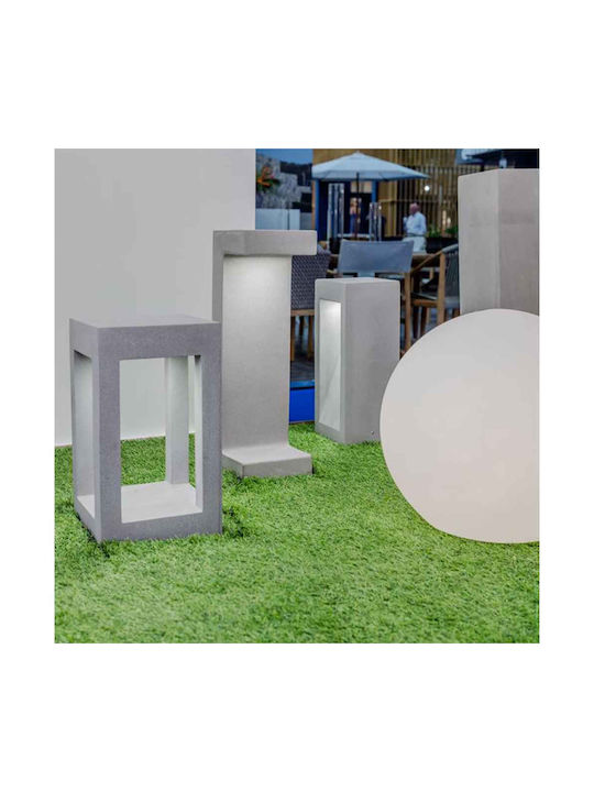 Viokef Outdoor Floor Lamp Small Post LED 9W with Warm White Light IP65 Gray