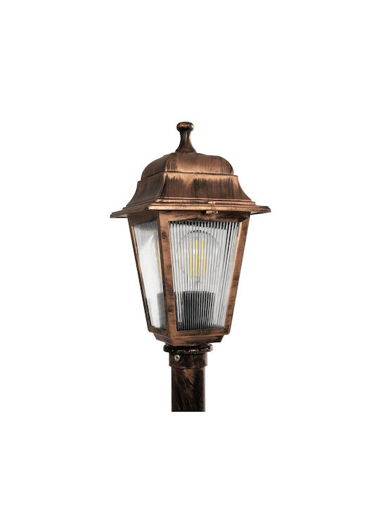 GloboStar Solme Outdoor Floor Lamp Small Post IP44 for E27 Copper
