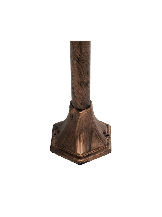 GloboStar Solme Outdoor Floor Lamp Small Post IP44 for E27 Copper