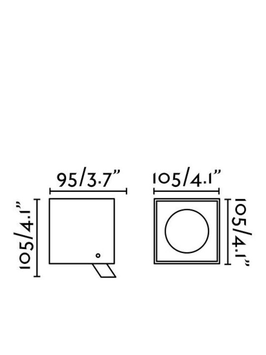 Faro Barcelona Oko Wall-Mounted Outdoor Spot Light LED IP65 20W 10.5x10.5εκ.