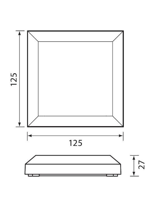 Vivalux Επιτοίχια Εξωτερική Πλαφονιέρα LED IP65 4.5W