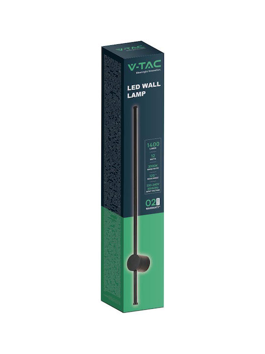 V-TAC Wall-Mounted Linear LED Light IP65 12W with Warm White Light 7.2x65cm