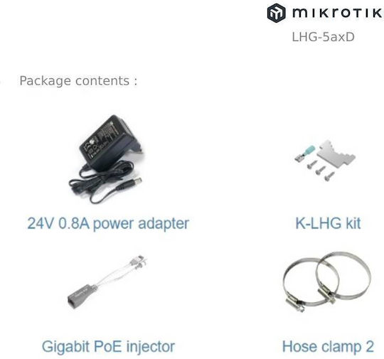 MikroTik LHG 5 ax External WiFi Parabolic Antenna 24.5dBi with Ethernet Connection LHG-5axD