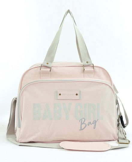 Baby on Board Shoulder/Hand Diaper Bag Pink 42x30x22cm.