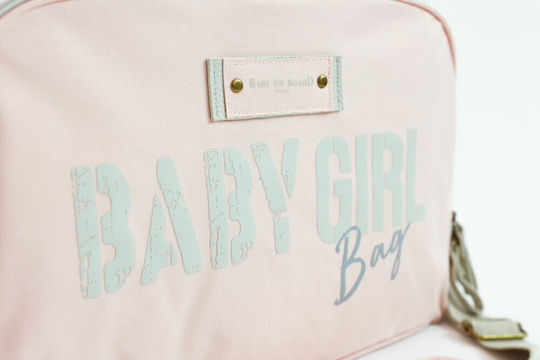 Baby on Board Shoulder/Hand Diaper Bag Pink 42x30x22cm.