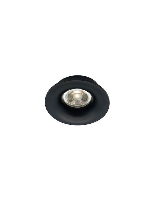 Viokef Round Metallic Recessed Spot with Socket GU10 Black 8.3x8.3cm. 1pcs