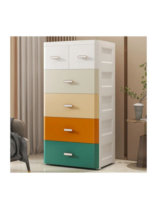 Kids Chest of Drawers White with 6 Drawers 114x60x43cm