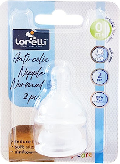 Lorelli Babyflaschensauger Normaler Fluss für 0+ Monate 2Stück