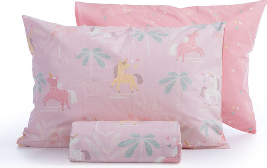 Nef-Nef Homeware Unicorn Forever Set Kids Duvet Cover Single with Pillowcase Cotton Unicorn Forever 160x240cm