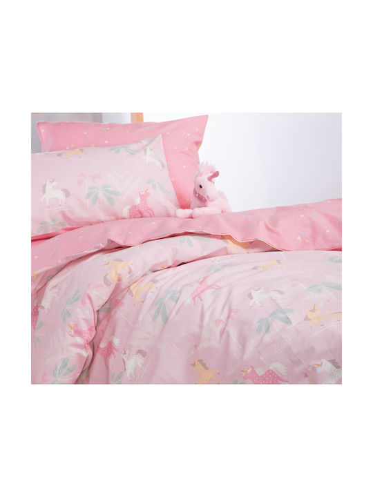 Nef-Nef Homeware Unicorn Forever Set Kids Duvet Cover Single with Pillowcase Cotton Unicorn Forever 160x240cm