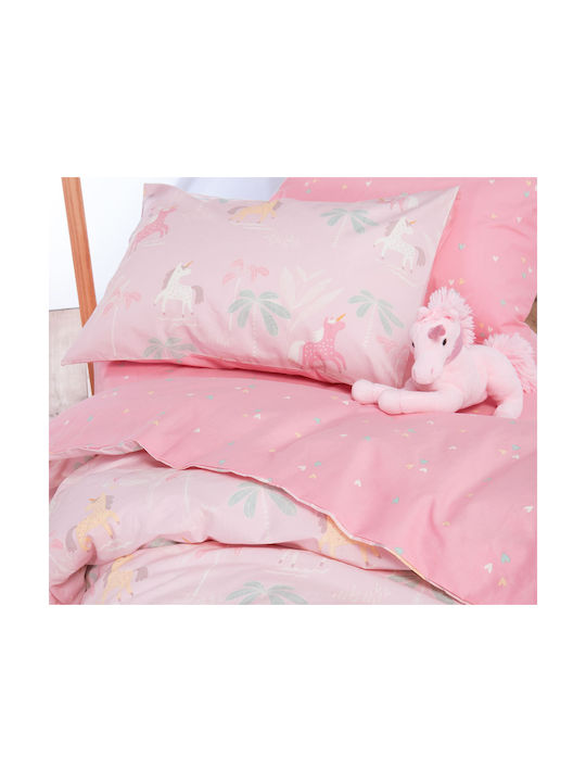 Nef-Nef Homeware Unicorn Forever Set Kids Duvet Cover Single with Pillowcase Cotton Unicorn Forever 160x240cm